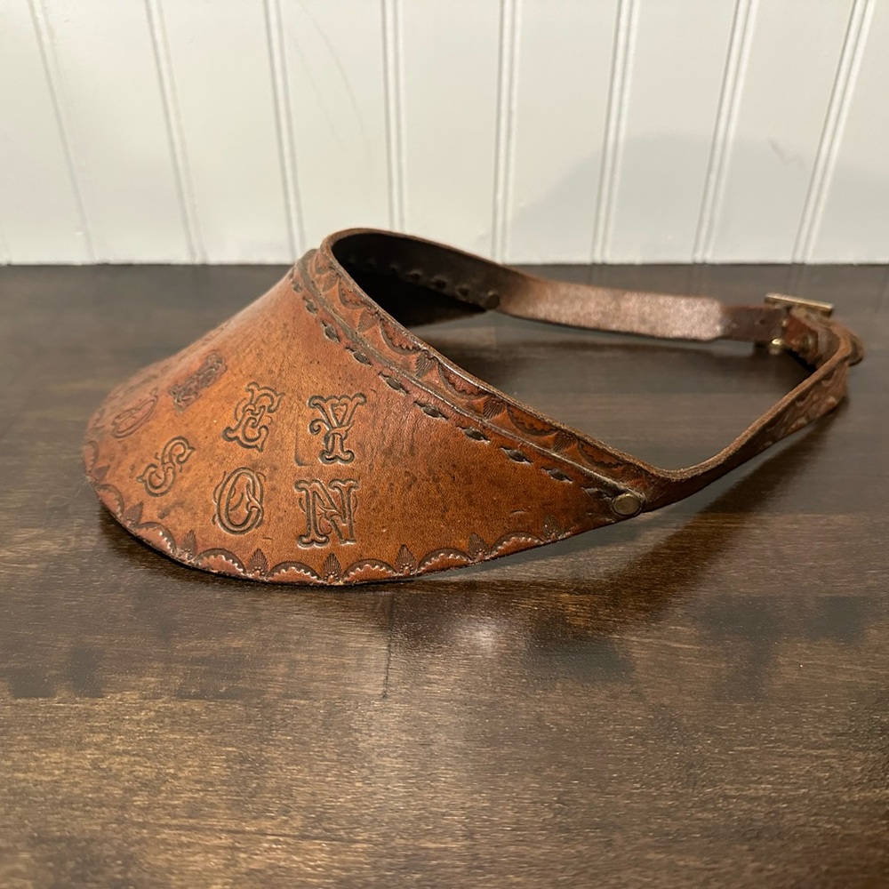 Vintage Harley Davidson leather visor. Distressed. Adjustable. Biker.Motorcycle - Picture 2 of 6